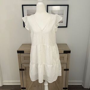 Abercrombie White Flutter Sleeve Dress